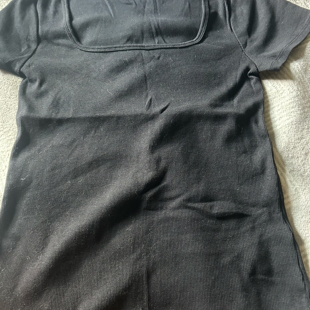 Old Navy Black Square Neck Sailor Collar Tee